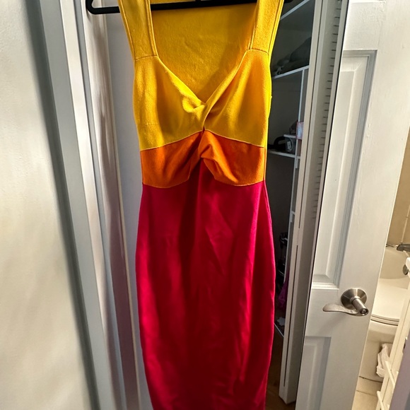 Express dress - yellow, pink, orange, size M - Picture 3 of 4